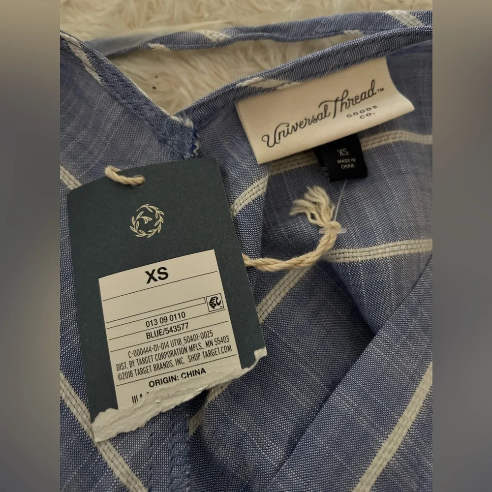 Universal Thread Blue and White Striped Midi Dress - Picture 6 of 6